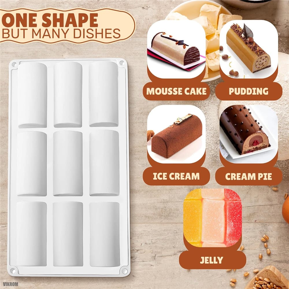 תבניות סיליקון ליצירת מוס/שוקולד בצורת לוג