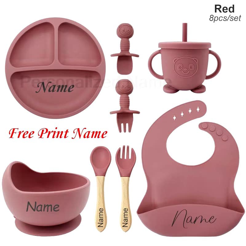 סט סיליקון לאוכל עם שם