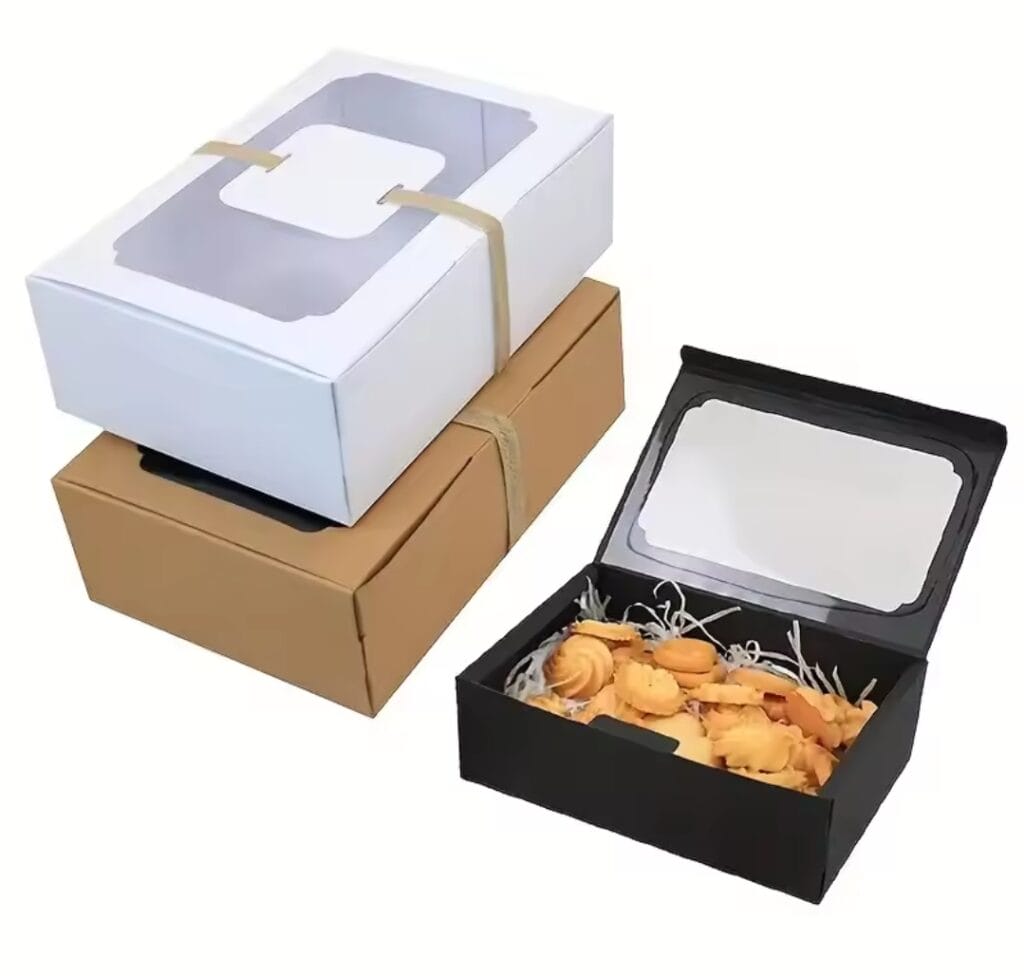 קופסאות קרטון עם חלון בצבעים שונים