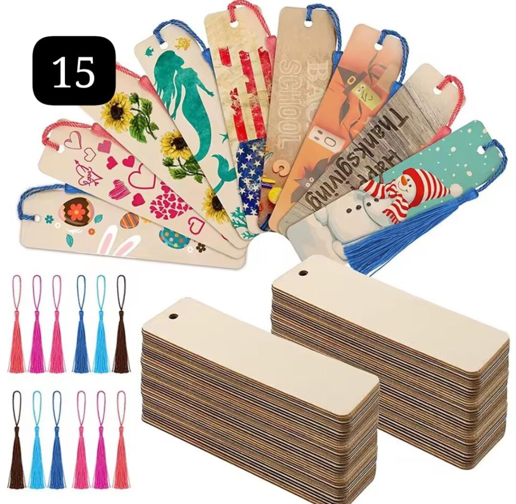 מארזי סימניות עץ עם פרנזים לצביעה