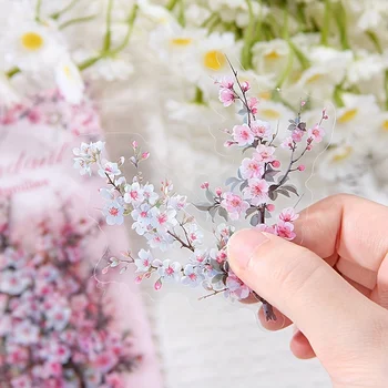 מדבקות פרחים עמידות למים עם רקע שקוף