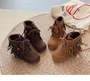 מגפיים מטריפות לילדות עם פרנזים |מידות: 26-36