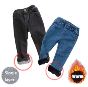 מכנסי ג'ינס עם אופציה לשכבת פליז |1.5-9 שנים