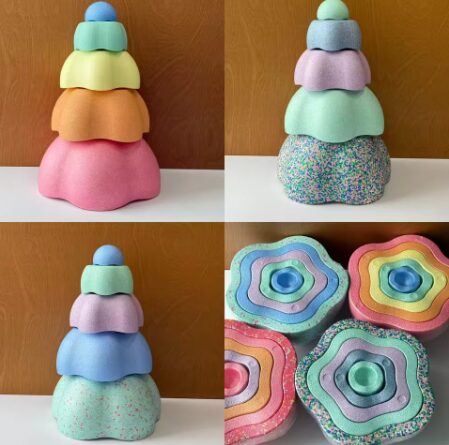 אבני משחק ואיזון צבעוניים לילדים