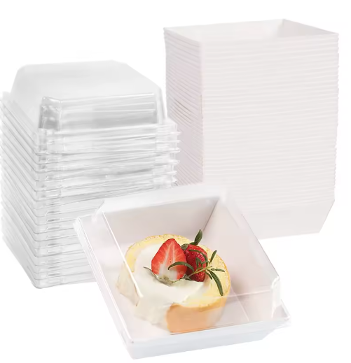 קופסא מרובעת עם מכסה שקוף |5/10 יחידות