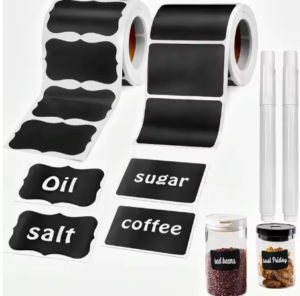 מדבקות שחורות + עט לבן