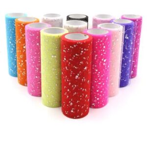 טול רשת עם אבני יהלום מנצנצות