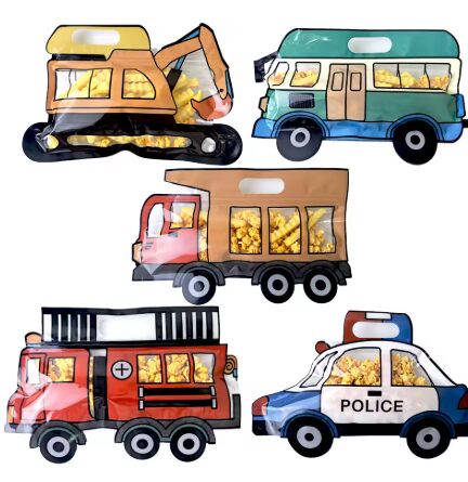 שקיות קטנות בצורת מכוניות לסוכריות והפתעות