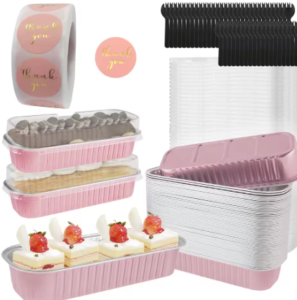 תבניות אלומיניום מלבניות עם מכסה