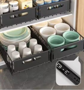 מדפים/מגירות נשלפות לארונות עמוקים/מתחת לכיור