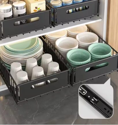 מדפים/מגירות נשלפות לארונות עמוקים/מתחת לכיור