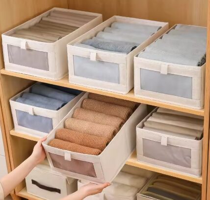 ארגזי בד לסידור הבגדים בארון