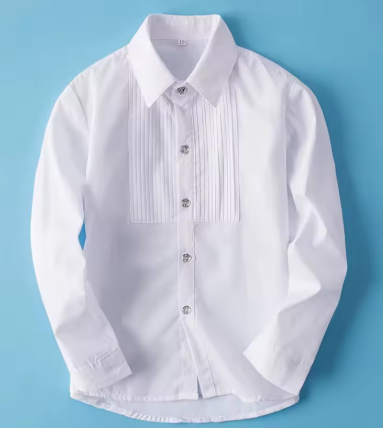 חולצות מכופתרות לבנות עם טקסטורת פסים