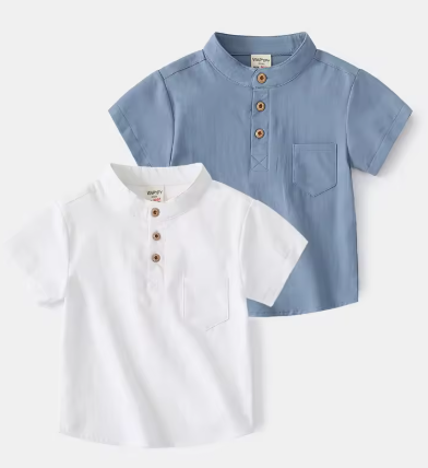 חולצות קצרות לבן וכחול |מידות: 2-9T