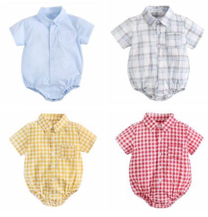 בגדי גוף שרוול קצר עם צווארון |0-3T