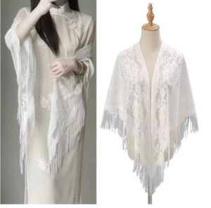 מטפחת משולשת תחרה |180*75 +10 ס״מ