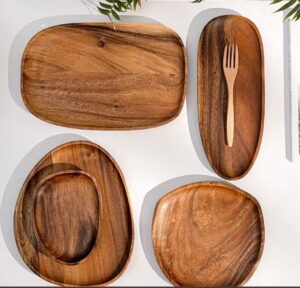 מגשי עץ מעוגלות