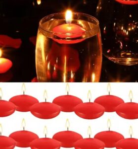 נרות מעוגלים צפים |אדום/לבן/וורוד/שמנת