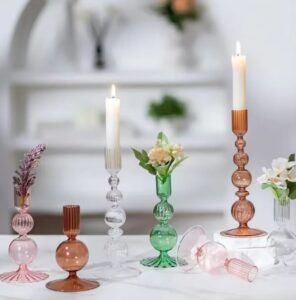 פמוטות זכוכית צבעוניים