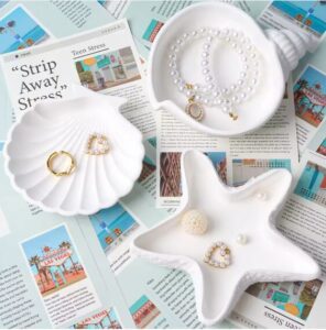 צלחות לתכשיטים בצורת צדפים