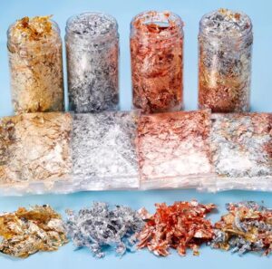 רדידים של עלים מטאליים לקישוט