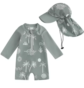 אוברול+כובע תואם לתינוקות וילדים לבנים ובנות | 0-3 שנים