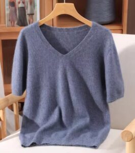 סריגים עם שרוול קצר ופתח ווי|S-XXL